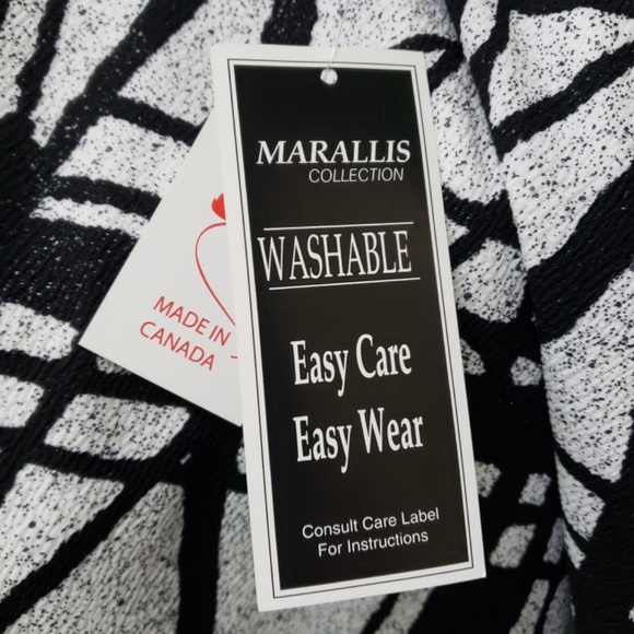 Marallis Collection Black & White Abstract Open Front Long  Duster Jacket - Picture 5 of 9